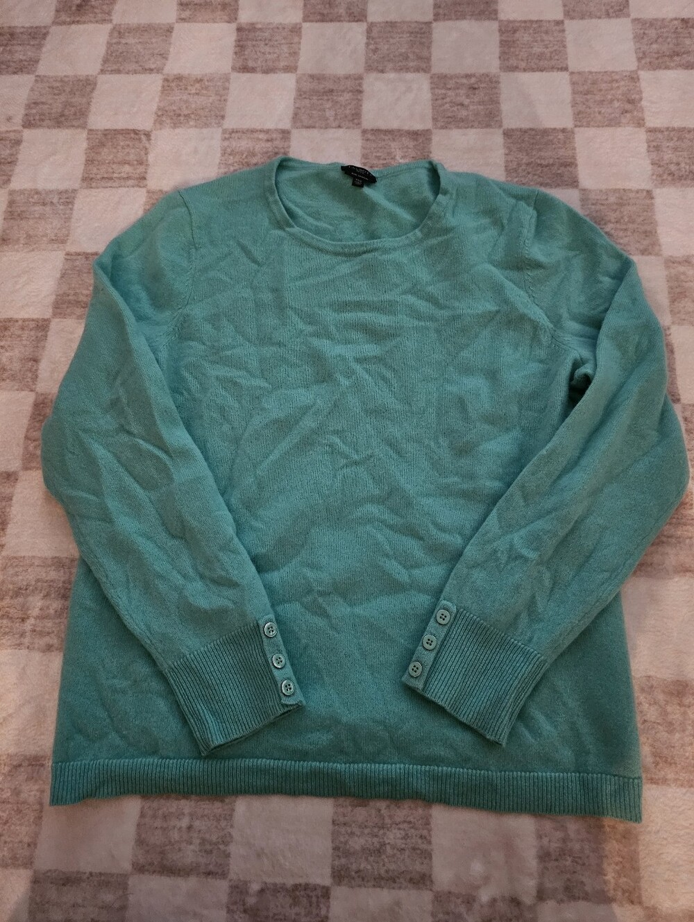 Talbots Pure Cashmere  Sweater in Teal Green Size XLP
